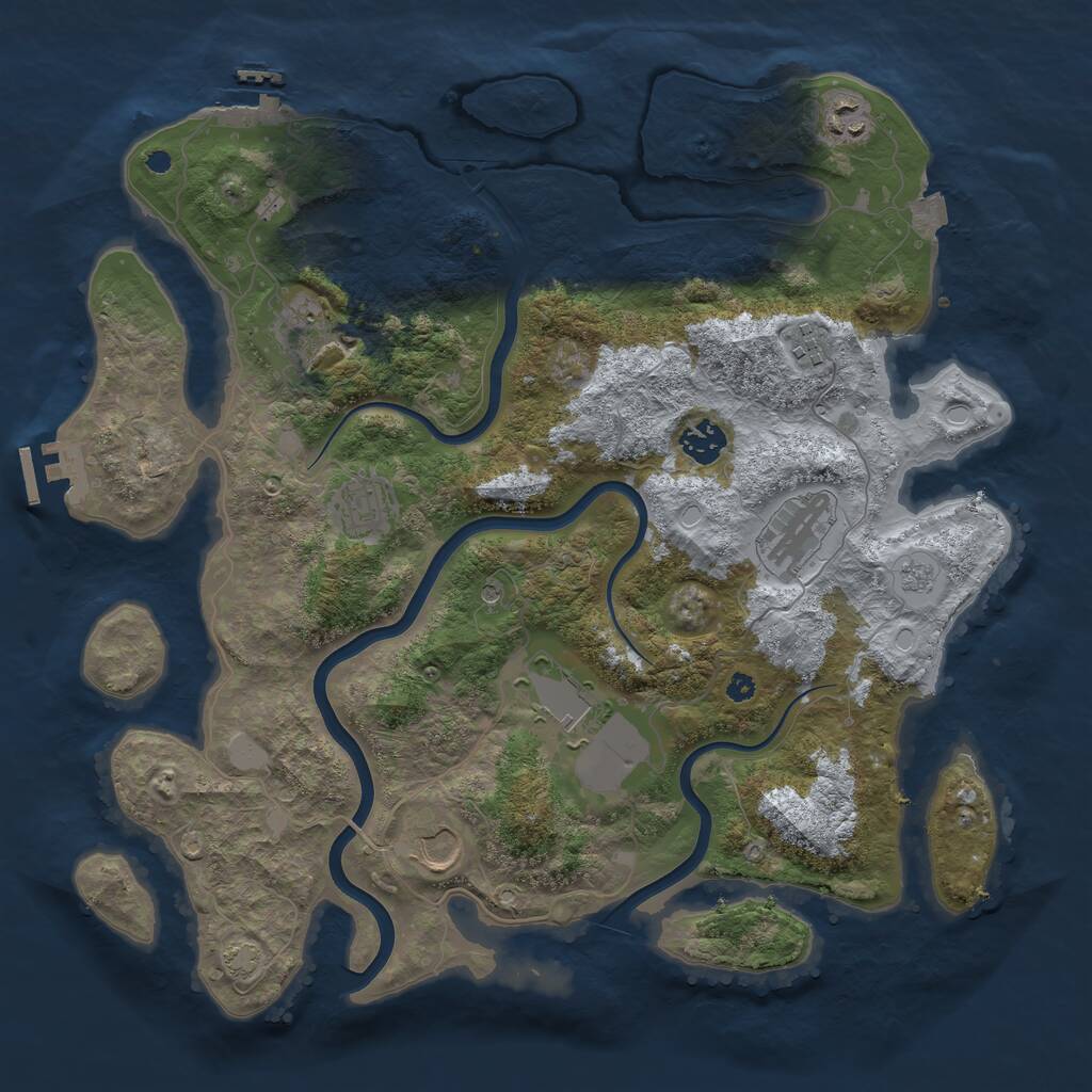 Rust Map: Procedural Map, Size: 3800, Seed: 109706911, 14 Monuments