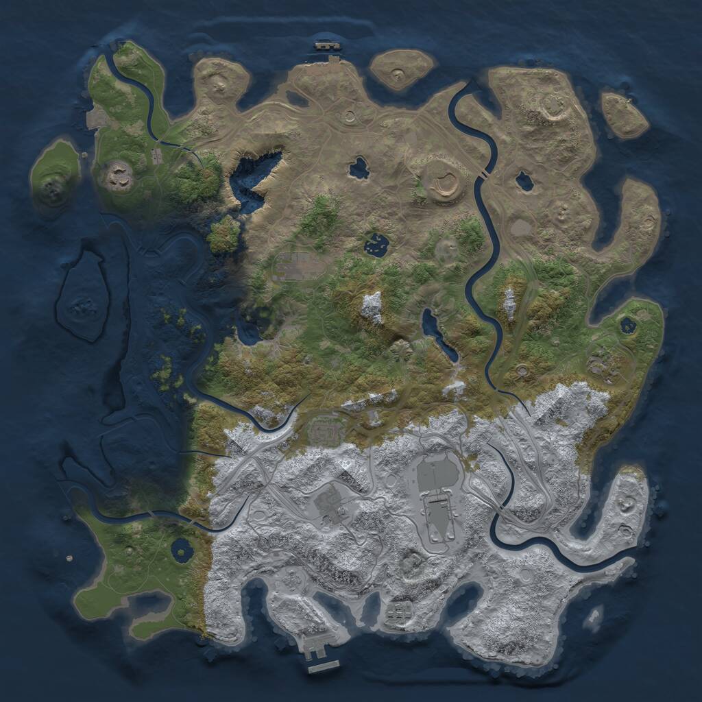 Rust Map: Procedural Map, Size: 4500, Seed: 1518979145, 15 Monuments