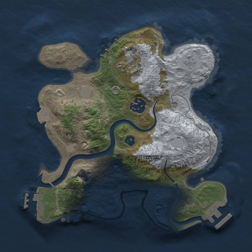 Rust Map: Procedural Map, Size: 2500, Seed: 613724708, 8 Monuments