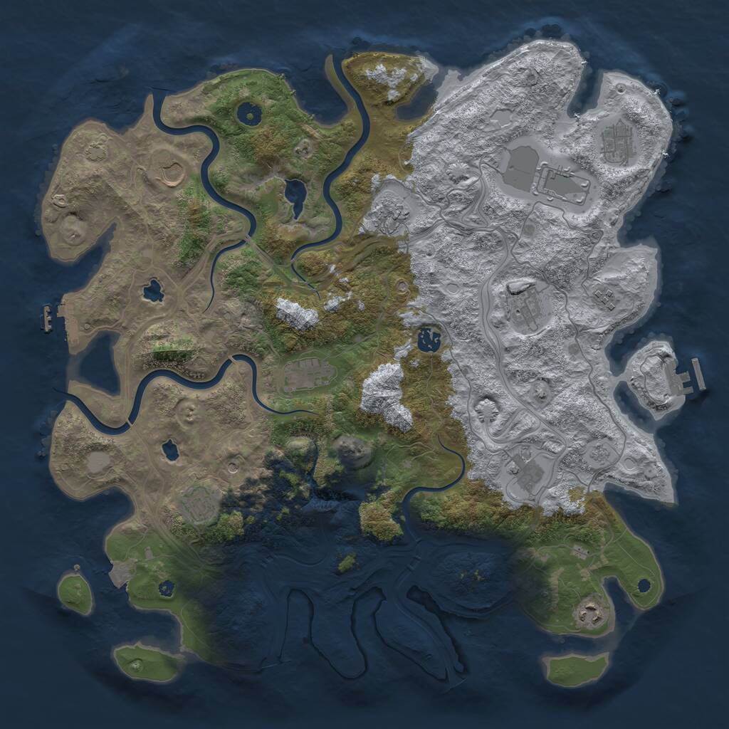 Rust Map: Procedural Map, Size: 4500, Seed: 930462, 17 Monuments