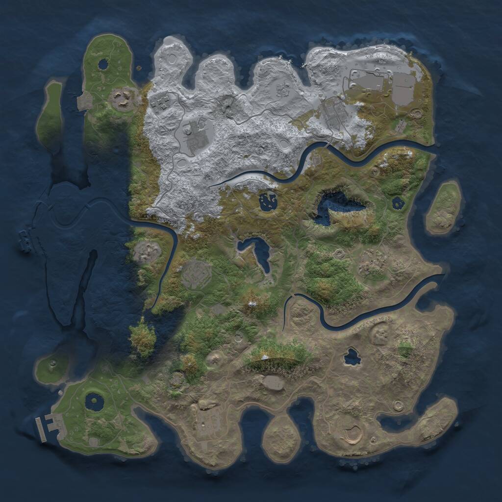 Rust Map: Procedural Map, Size: 4000, Seed: 759848388, 16 Monuments