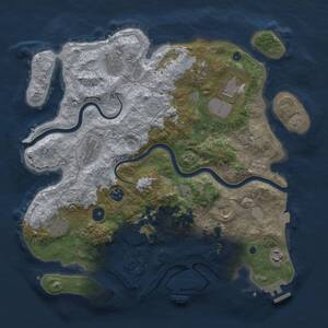 Thumbnail Rust Map: Procedural Map, Size: 3750, Seed: 735870, 16 Monuments