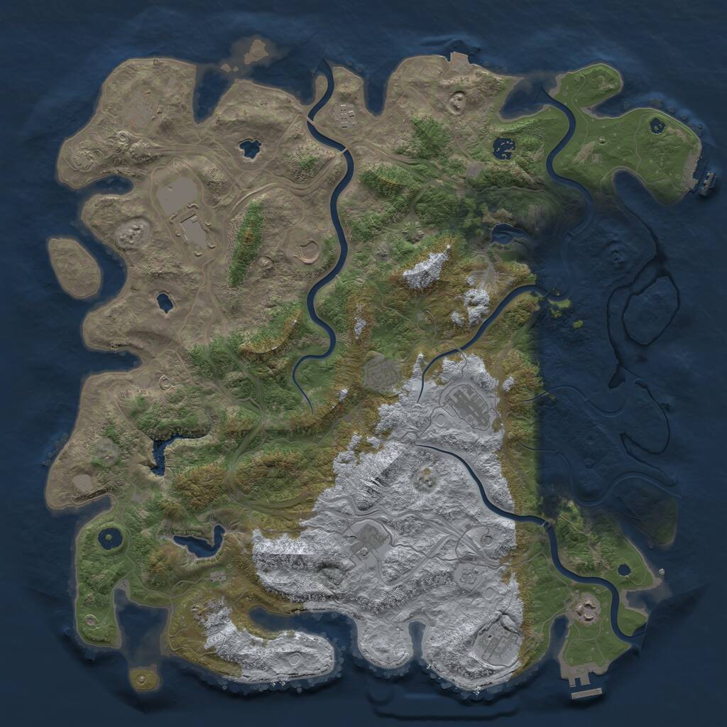 Rust Map: Procedural Map, Size: 4800, Seed: 2109613218, 17 Monuments