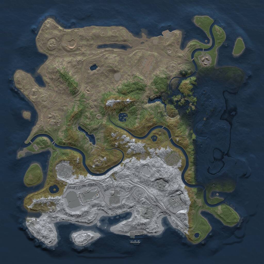 Rust Map: Procedural Map, Size: 4250, Seed: 1888935010, 17 Monuments