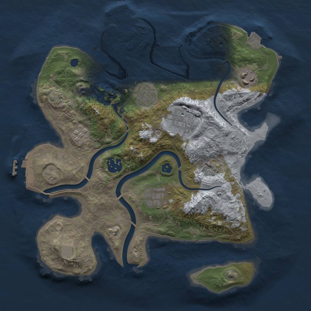 Rust Map: Procedural Map, Size: 3000, Seed: 1066307917, 12 Monuments