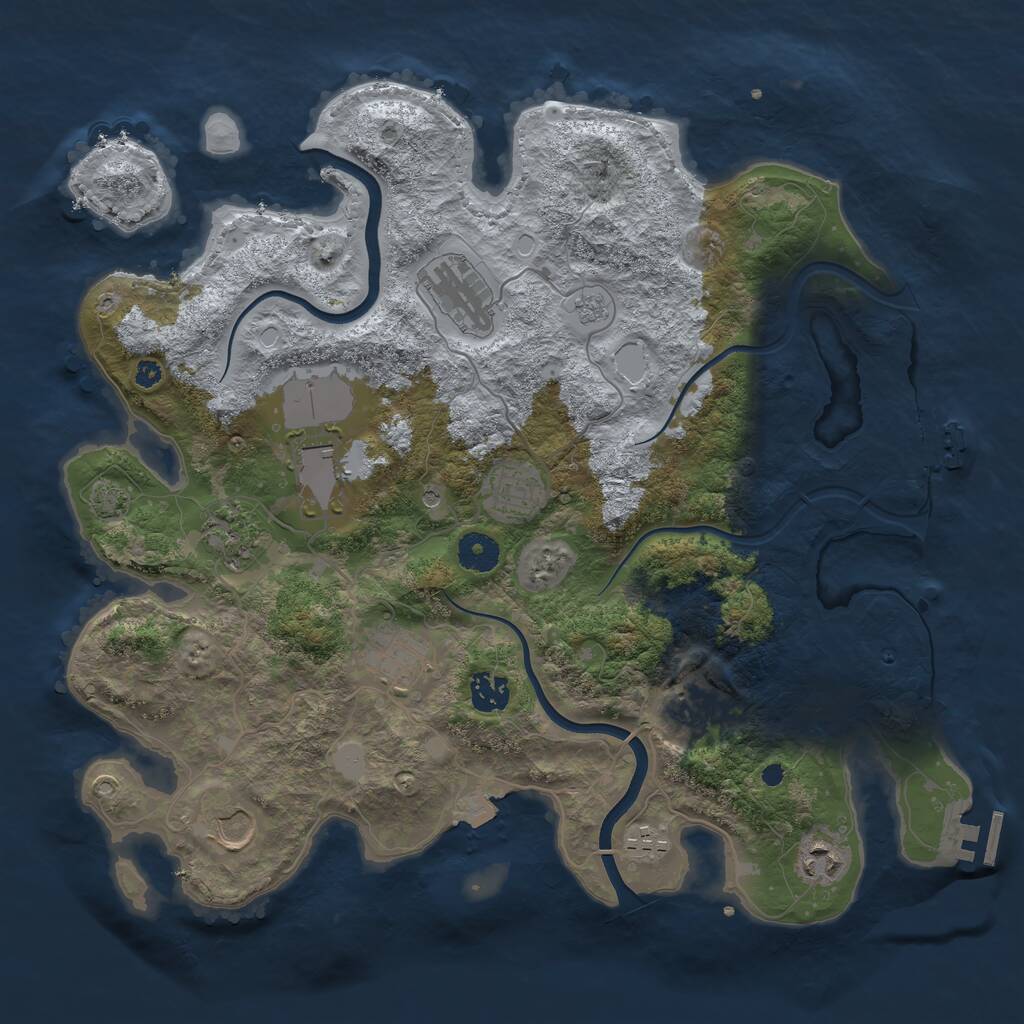 Rust Map: Procedural Map, Size: 3800, Seed: 298566261, 16 Monuments
