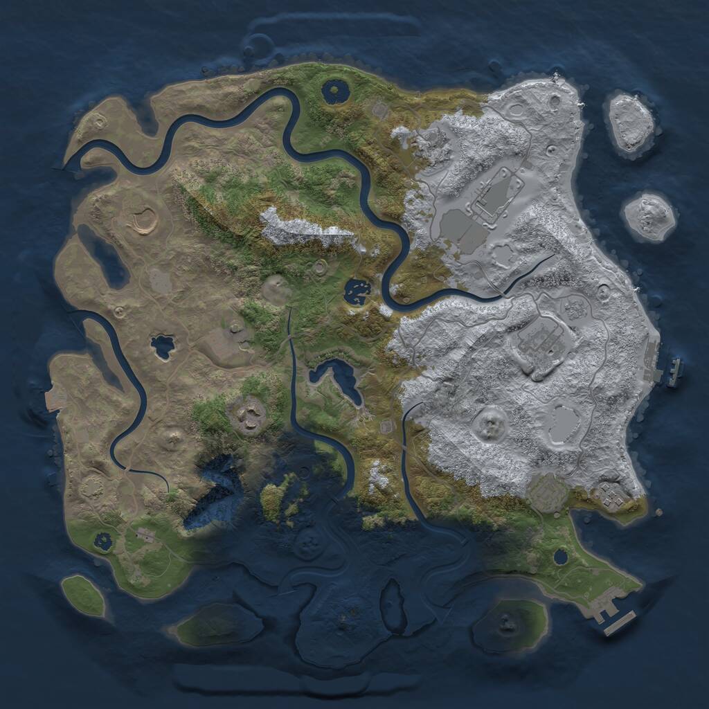 Rust Map: Procedural Map, Size: 4000, Seed: 217894368, 15 Monuments