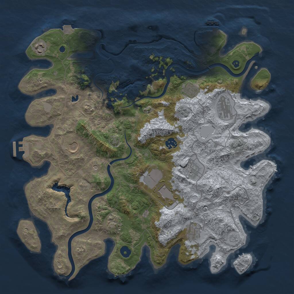 Rust Map: Procedural Map, Size: 4000, Seed: 1489774647, 16 Monuments