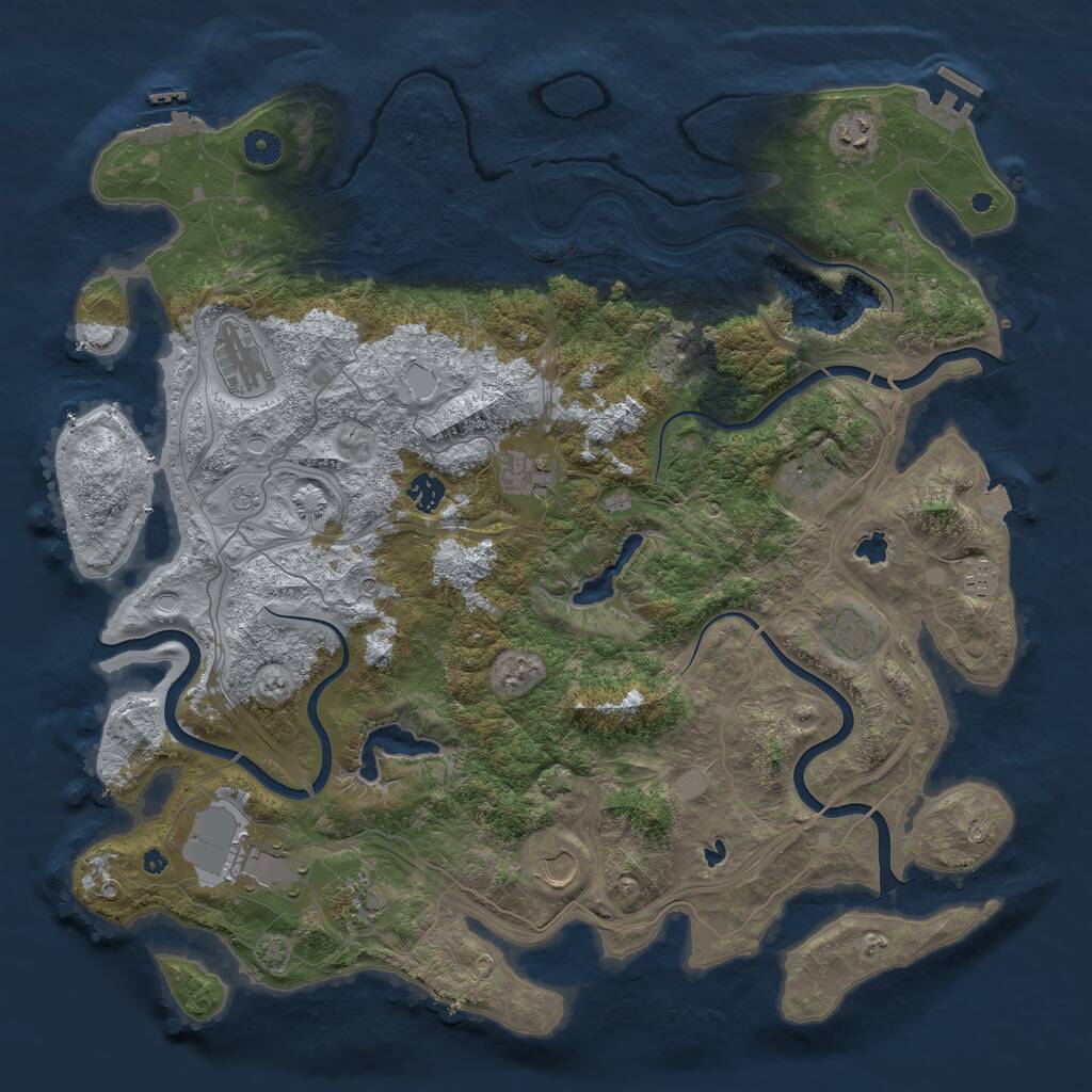 Rust Map: Procedural Map, Size: 4500, Seed: 1031423687, 16 Monuments