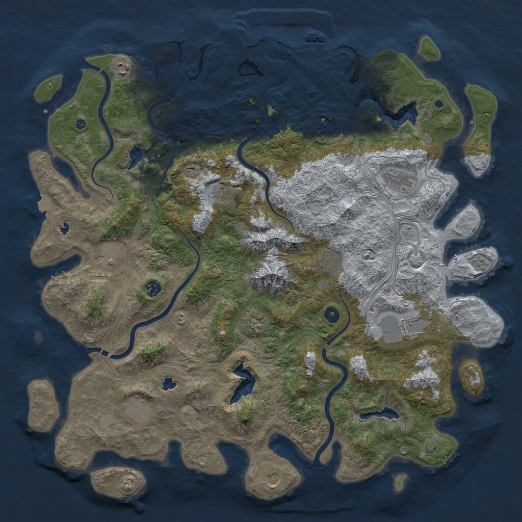 Rust Map: Procedural Map, Size: 5100, Seed: 1848505971, 17 Monuments
