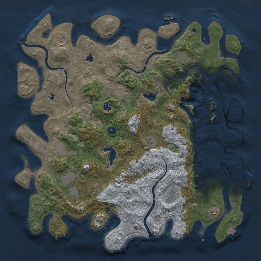 Rust Map: Procedural Map, Size: 4750, Seed: 2010631675, 17 Monuments