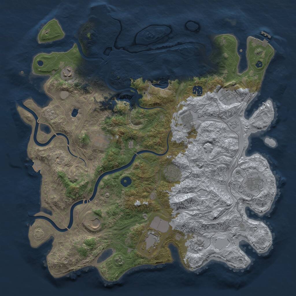 Rust Map: Procedural Map, Size: 4250, Seed: 547871614, 17 Monuments