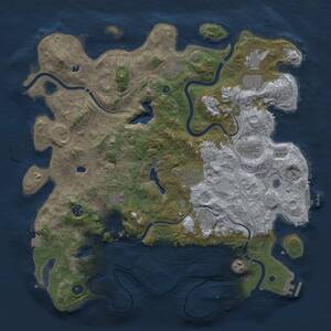 Thumbnail Rust Map: Procedural Map, Size: 4500, Seed: 1111758939, 16 Monuments