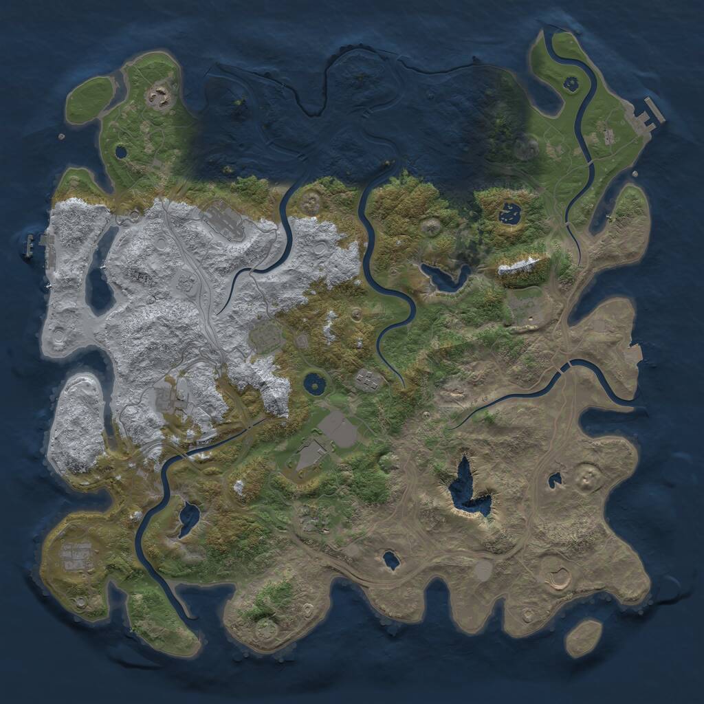 Rust Map: Procedural Map, Size: 4800, Seed: 1378245464, 17 Monuments