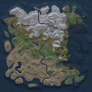 Thumbnail Rust Map: Procedural Map, Size: 5000, Seed: 56828311, 17 Monuments