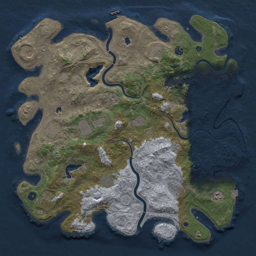 Rust Map: Procedural Map, Size: 4500, Seed: 437733311, 17 Monuments