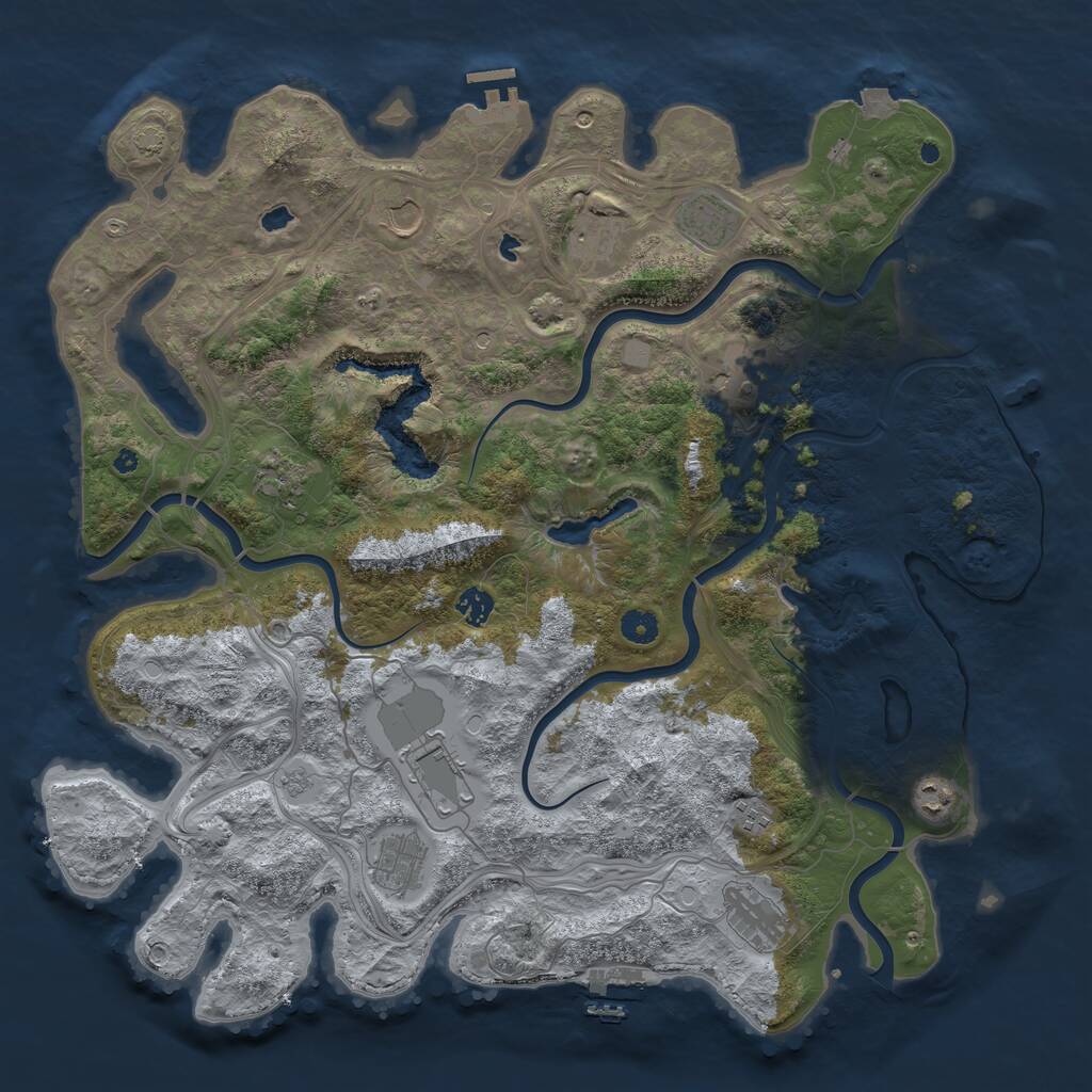 Rust Map: Procedural Map, Size: 4500, Seed: 1586967385, 17 Monuments