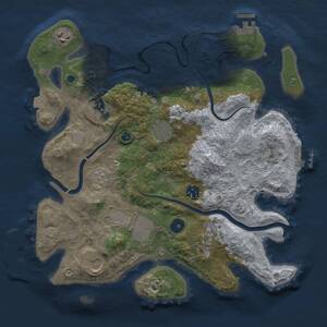 Thumbnail Rust Map: Procedural Map, Size: 3500, Seed: 9567, 14 Monuments