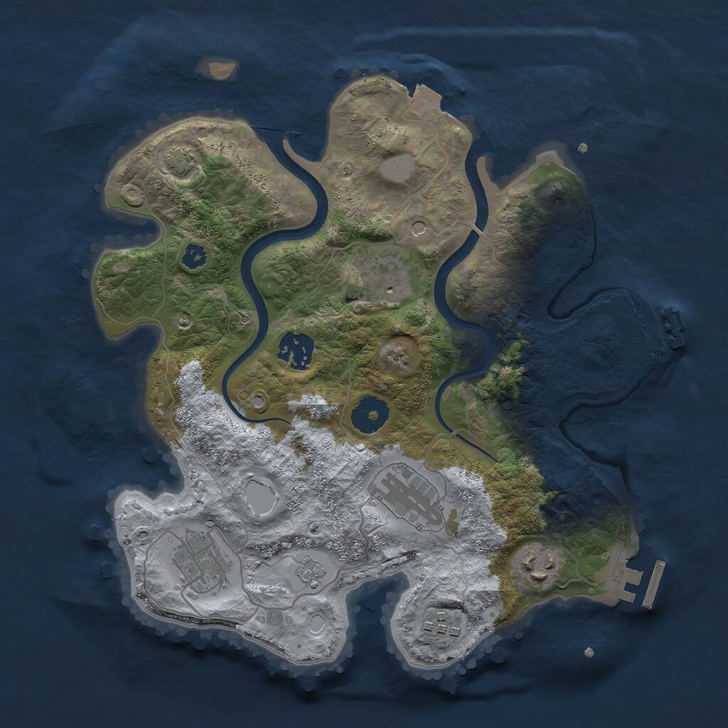 Rust Map: Procedural Map, Size: 3000, Seed: 459702967, 12 Monuments