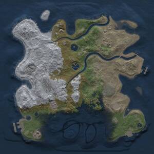 Thumbnail Rust Map: Procedural Map, Size: 3300, Seed: 1572919799, 12 Monuments