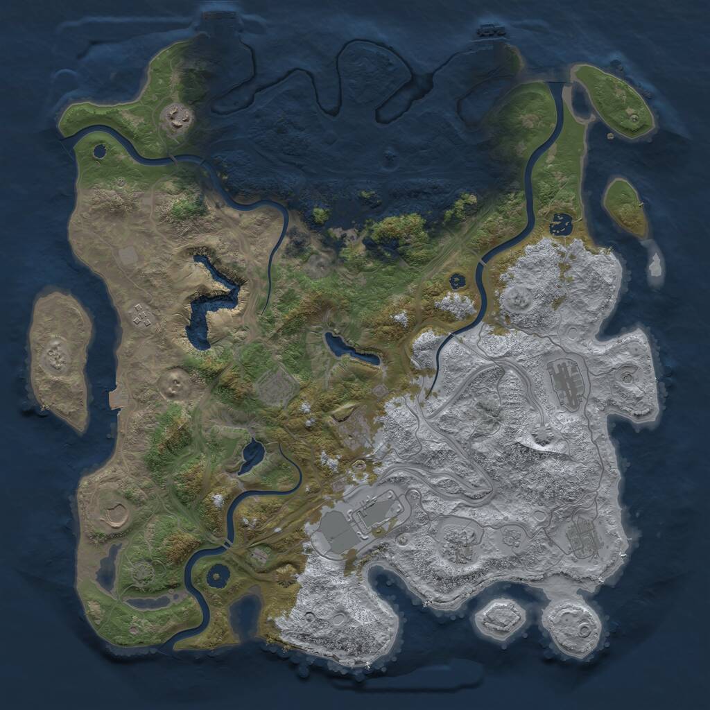 Rust Map: Procedural Map, Size: 4500, Seed: 1568278750, 17 Monuments