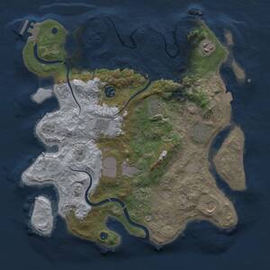 Thumbnail Rust Map: Procedural Map, Size: 3500, Seed: 1213464237, 15 Monuments