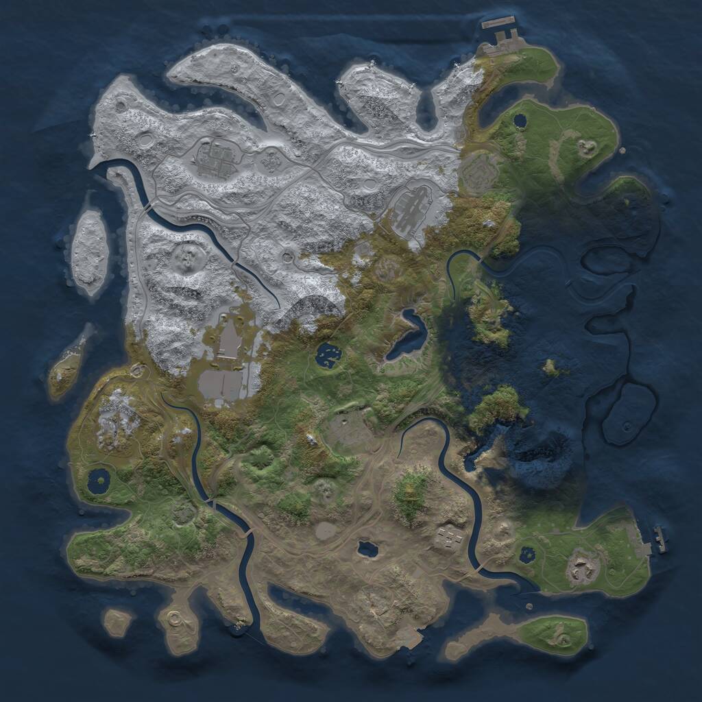 Rust Map: Procedural Map, Size: 4250, Seed: 1830361780, 15 Monuments