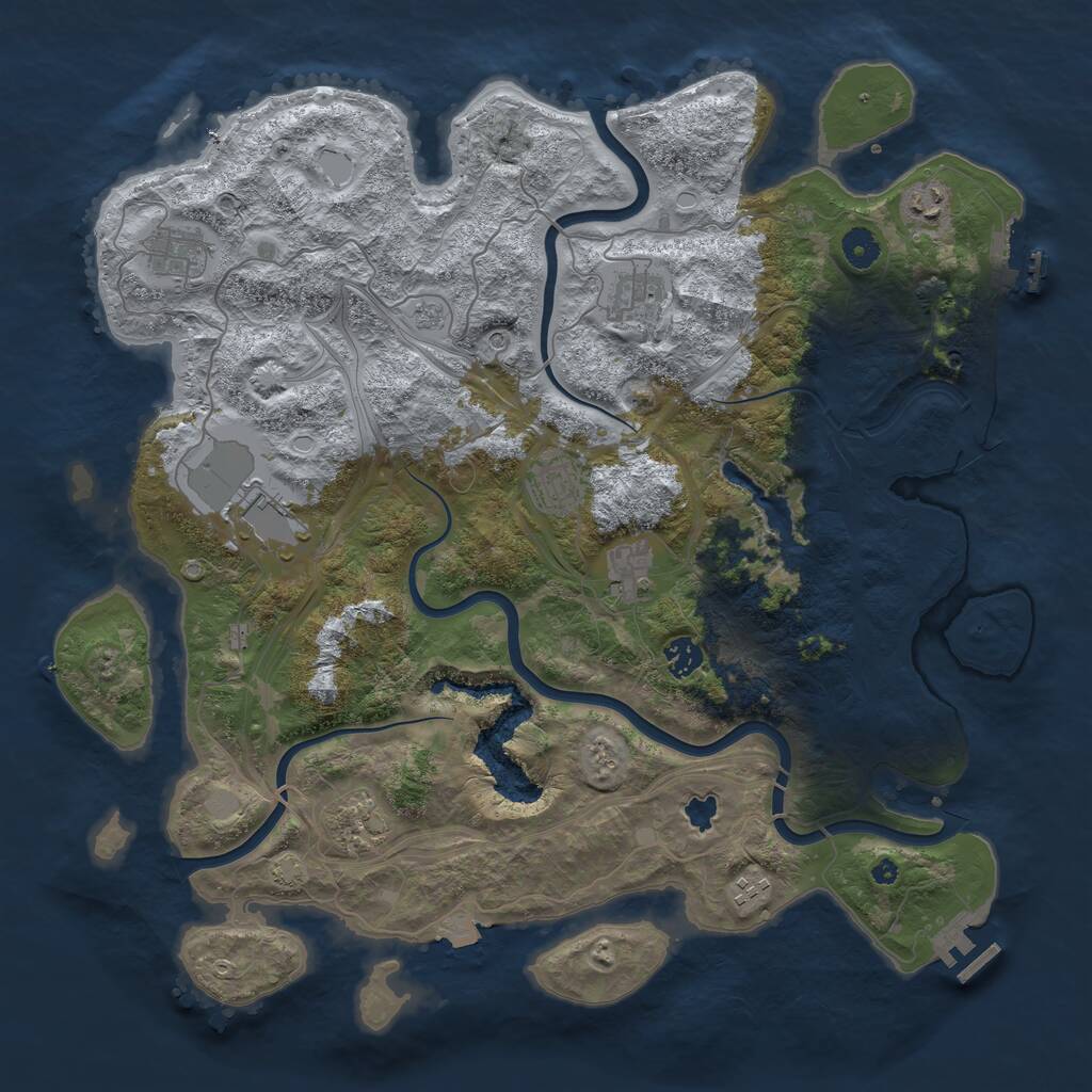 Rust Map: Procedural Map, Size: 4250, Seed: 395468217, 15 Monuments