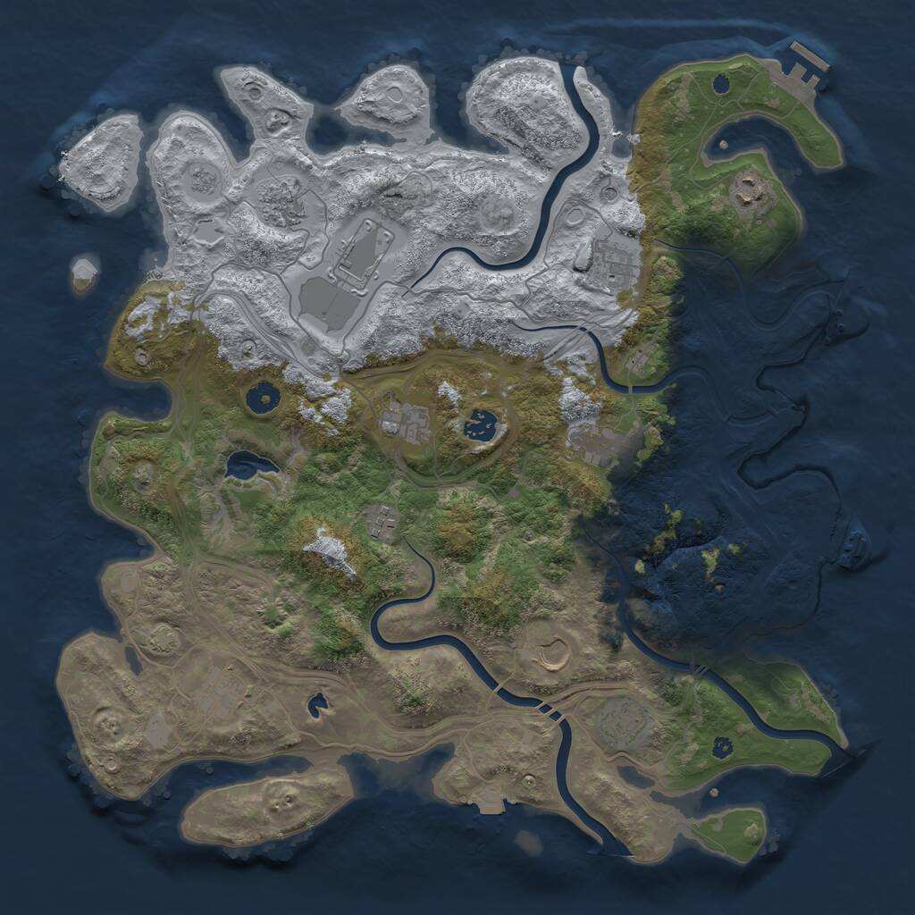 Rust Map: Procedural Map, Size: 4250, Seed: 1579971352, 17 Monuments