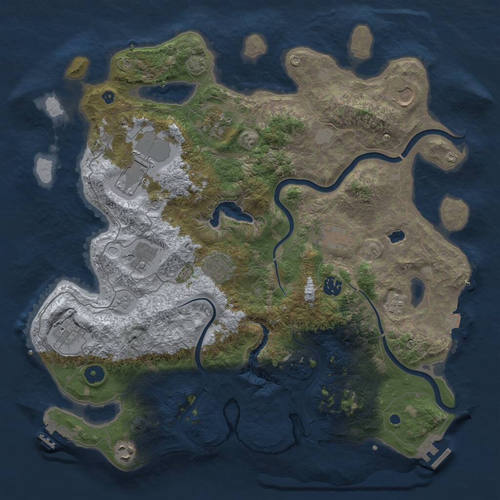 Rust Map: Procedural Map, Size: 4000, Seed: 27749677, 16 Monuments