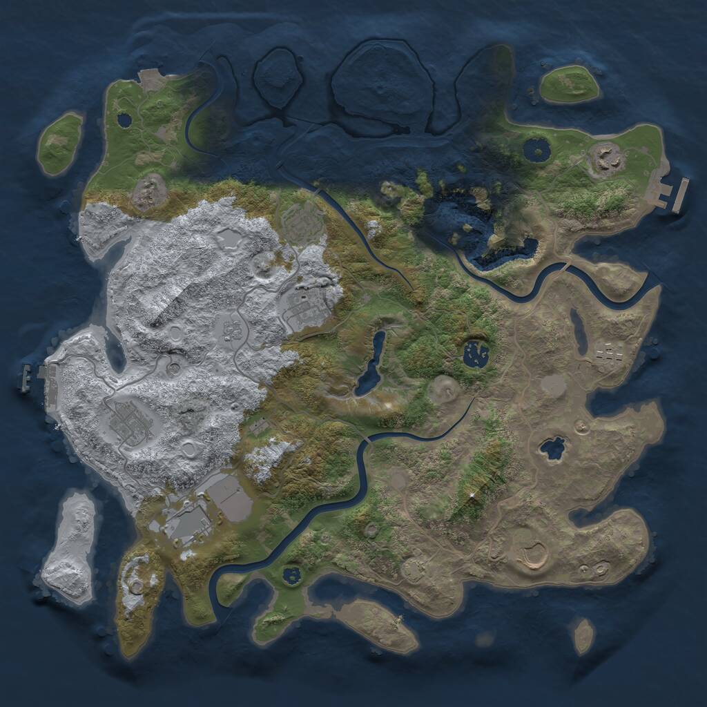 Rust Map: Procedural Map, Size: 4000, Seed: 49567, 14 Monuments