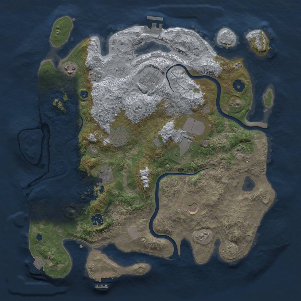 Rust Map: Procedural Map, Size: 3750, Seed: 1335778182, 15 Monuments