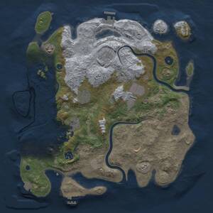 Thumbnail Rust Map: Procedural Map, Size: 3750, Seed: 1335778182, 15 Monuments