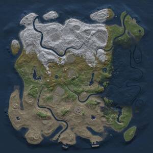 Thumbnail Rust Map: Procedural Map, Size: 4500, Seed: 199921614, 17 Monuments