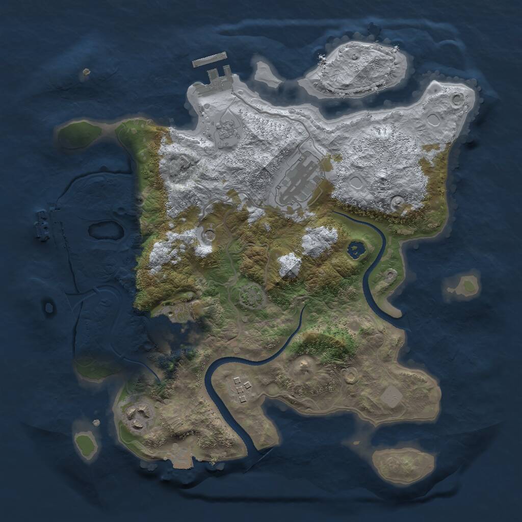 Rust Map: Procedural Map, Size: 3000, Seed: 654126735, 10 Monuments