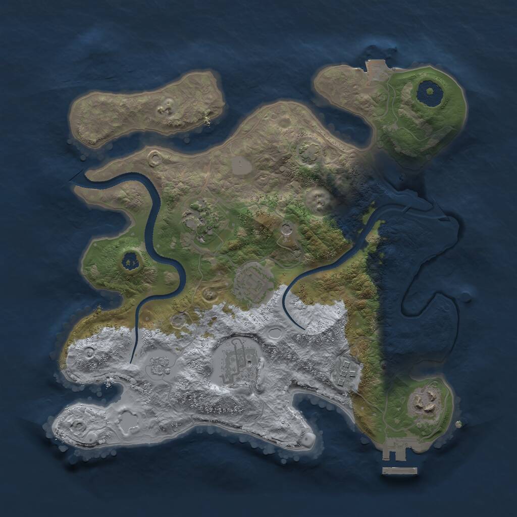 Rust Map: Procedural Map, Size: 3000, Seed: 292914, 10 Monuments