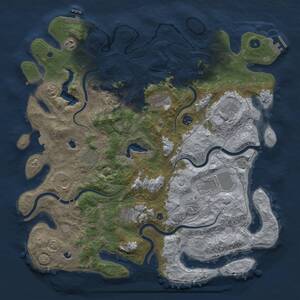 Thumbnail Rust Map: Procedural Map, Size: 4500, Seed: 1243060075, 16 Monuments