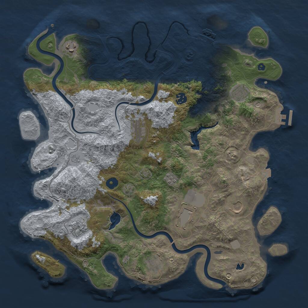 Rust Map: Procedural Map, Size: 4000, Seed: 1018177952, 15 Monuments