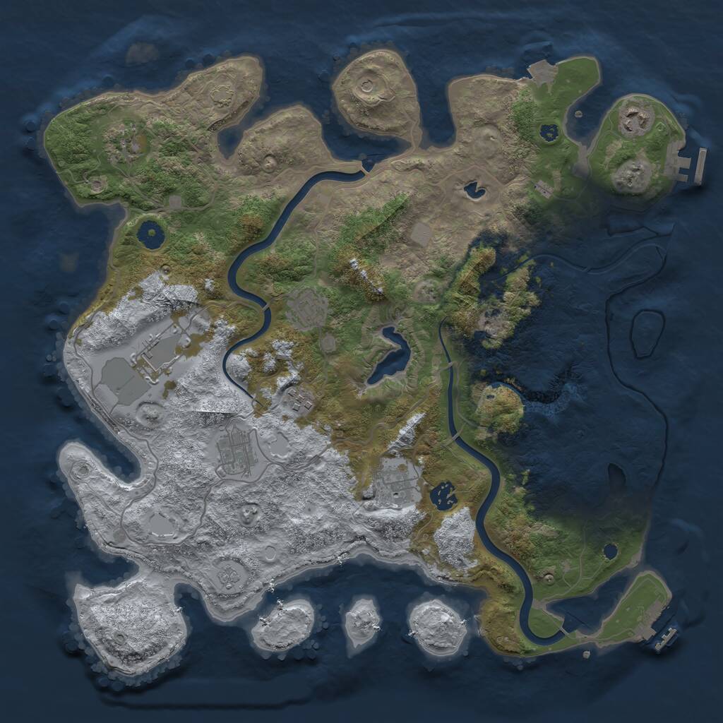 Rust Map: Procedural Map, Size: 4000, Seed: 1268431460, 14 Monuments