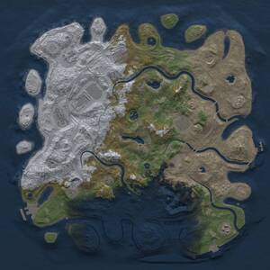 Thumbnail Rust Map: Procedural Map, Size: 4500, Seed: 162867590, 17 Monuments