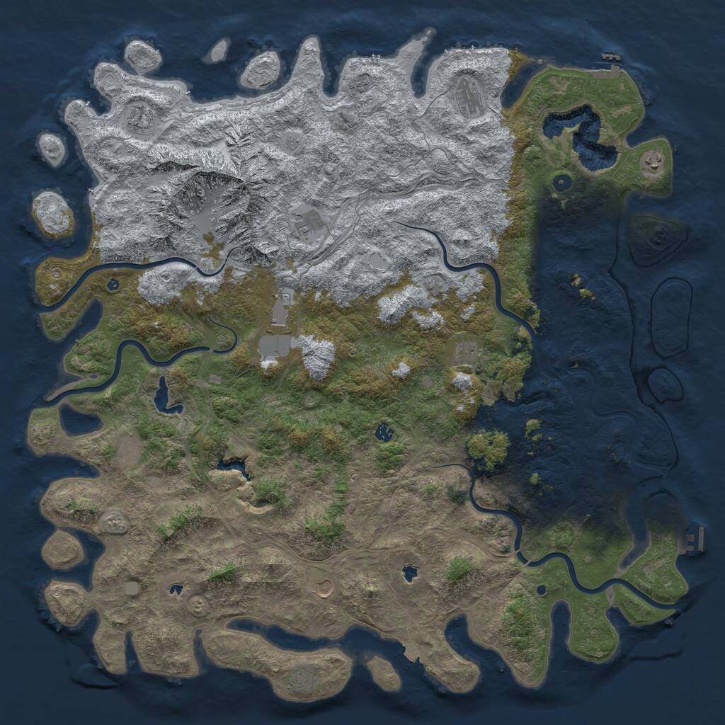 Rust Map: Procedural Map, Size: 6000, Seed: 1814957568, 17 Monuments