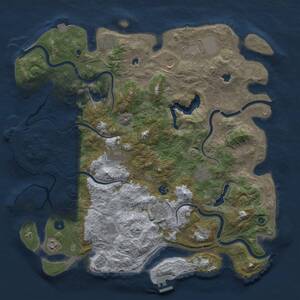 Thumbnail Rust Map: Procedural Map, Size: 4500, Seed: 443705331, 16 Monuments