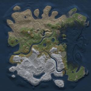 Thumbnail Rust Map: Procedural Map, Size: 4000, Seed: 915942701, 13 Monuments