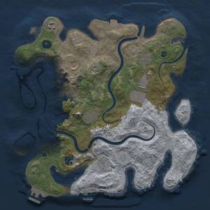 Thumbnail Rust Map: Procedural Map, Size: 3500, Seed: 173145, 14 Monuments