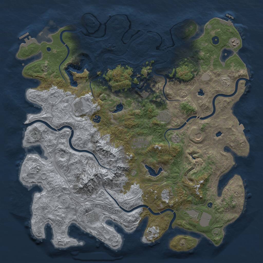 Rust Map: Procedural Map, Size: 5000, Seed: 88876548, 17 Monuments
