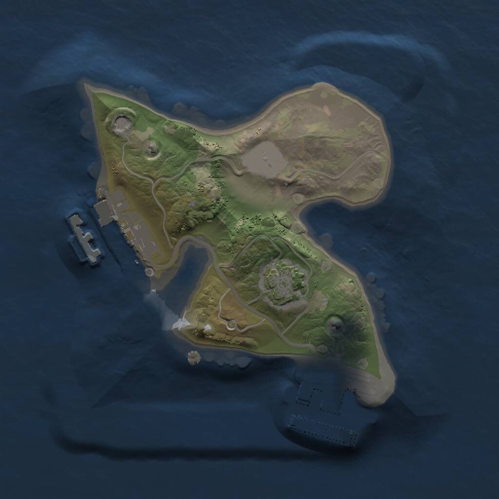 Rust Map: Procedural Map, Size: 1500, Seed: 1493736307, 4 Monuments