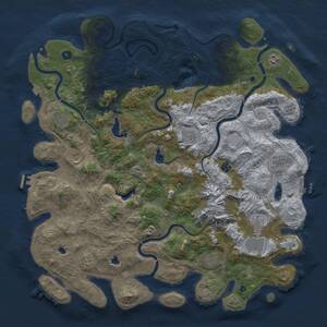 Thumbnail Rust Map: Procedural Map, Size: 5000, Seed: 433647519, 16 Monuments
