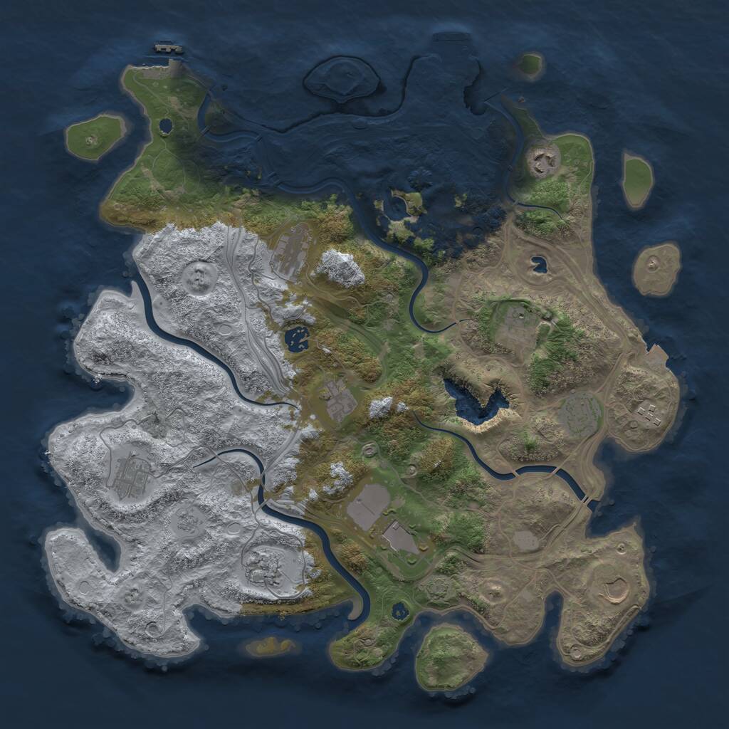 Rust Map: Procedural Map, Size: 4250, Seed: 30729305, 17 Monuments