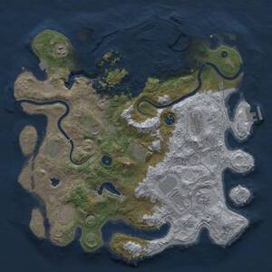 Thumbnail Rust Map: Procedural Map, Size: 4000, Seed: 1280009935, 16 Monuments