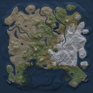Thumbnail Rust Map: Procedural Map, Size: 4500, Seed: 1390379444, 17 Monuments